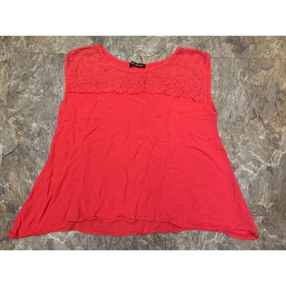 Orange Loose Oversize Tank Top Blouse Lace Top HIP Happening in the Present Sz S - Picture 1 of 6